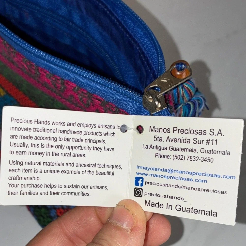 Precious Hands Multicolor Woven Pouch - Small - Artisan hand-woven